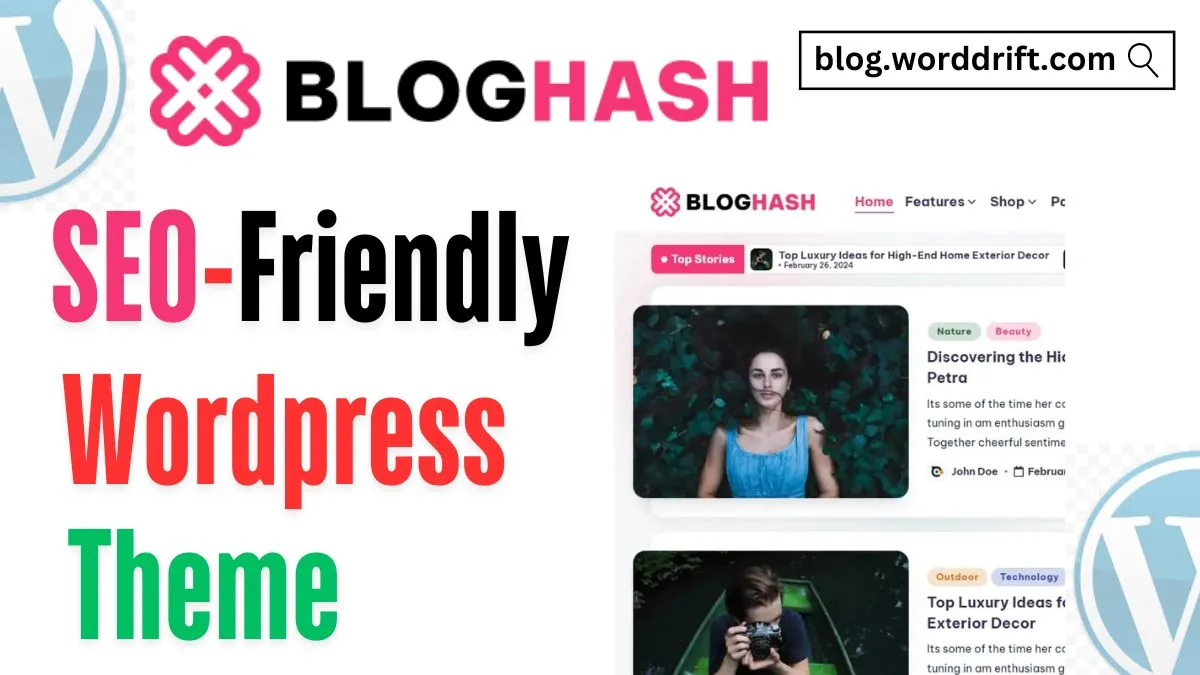 BlogHash is a fast, SEO-friendly WordPress theme designed to help bloggers create a stunning and high-performing website