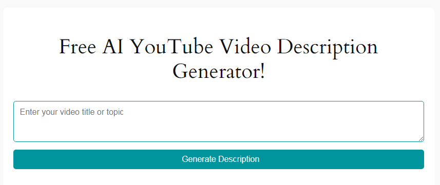 Free Youtube Video Description Gnenrator